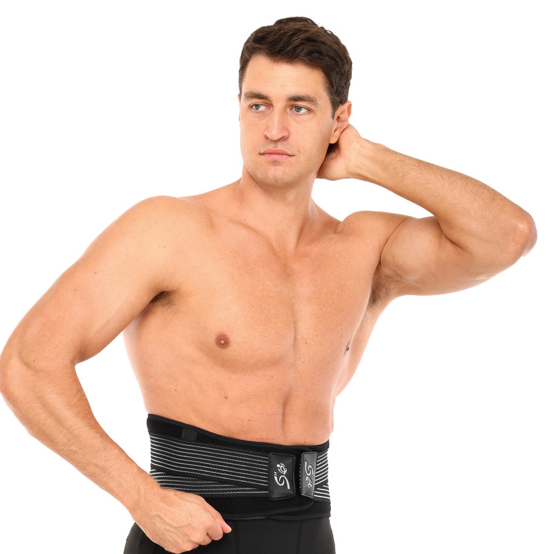 Пояс корсетний для спорту MUTE WAIST SUPPORT 9016 one size чорний-білий