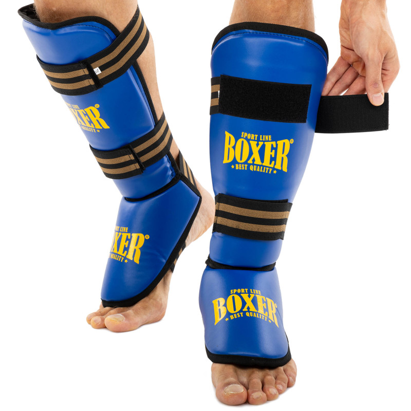 Захист гомілки та стопи Муай Тай, ММА, Кікбоксинг штучна шкіра BOXER NEW 2004-4-N M-XL Червоний