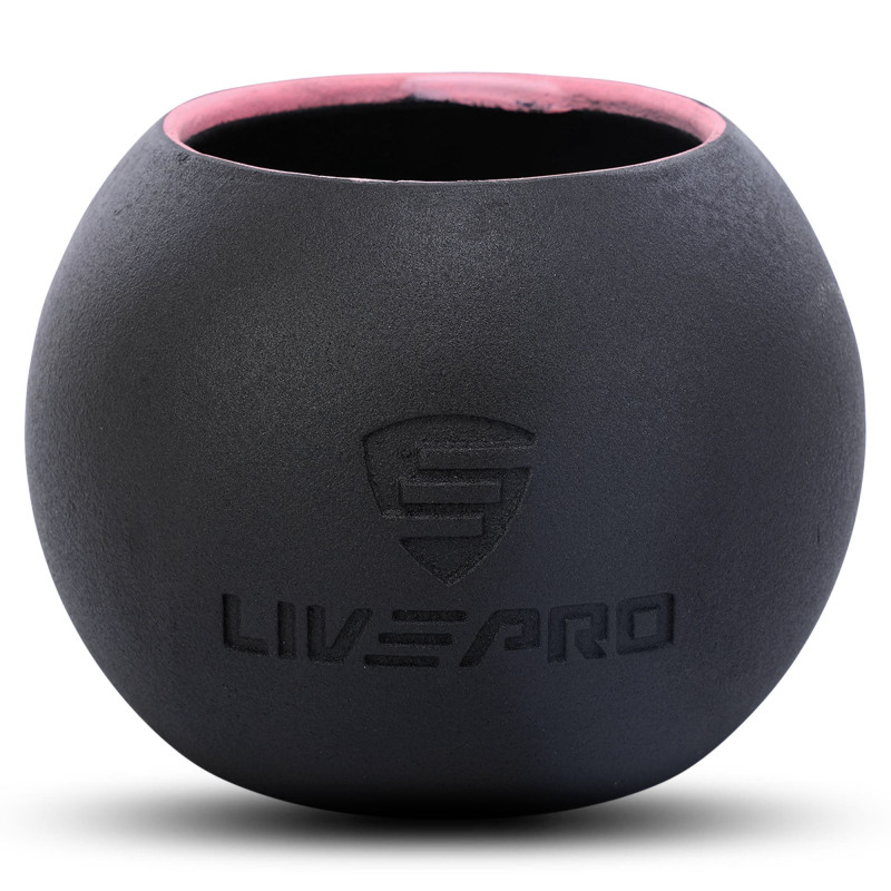 Гиря-дзвін чавунна пофарбована BALL BELL LiveUp LP8047-9LB вага 4кг чорний