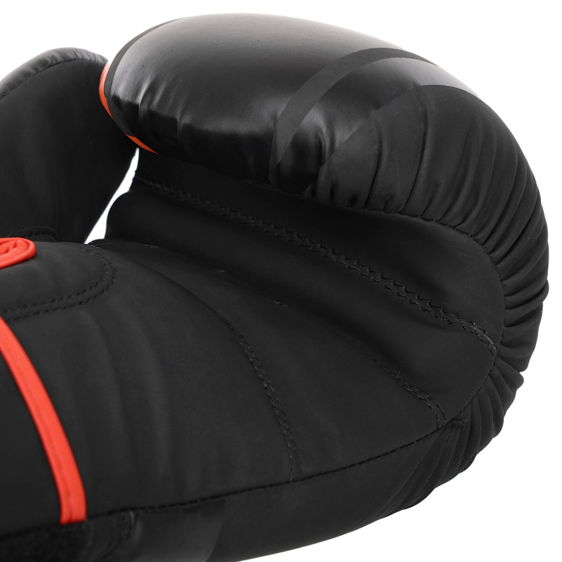 Рукавиці боксерські на липучці PU HARD TOUCH BO-4250 10-14 унцій Чорний-помаранчевий