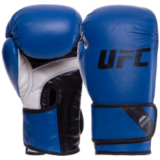 Рукавиці боксерські на липучці PU UFC PRO Fitness UHK-75036 14 унцій синій
