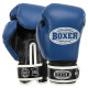 Рукавиці боксерські на липучці шкіряні BOXER 2023 10-12унцій Синій-чорний