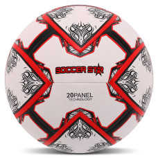 М'яч футбольний гібридна зшивка HYBRID SOCCER STAR FB-4523 №5 PU білий-червоний