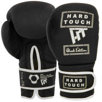 Рукавиці боксерські на липучці PU HARD TOUCH BO-4658 10-14 унцій Чорний-білий