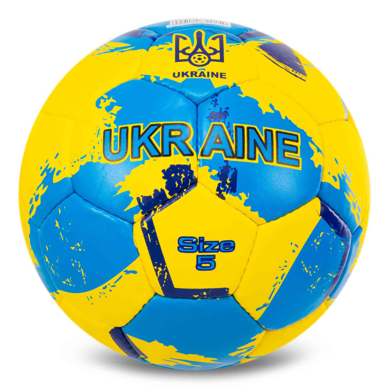 М'яч футбольний BALLONSTAR UKRAINE FB-7579 №5 PU жовтий-синій