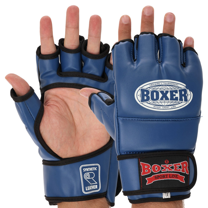 Рукавиці для змішаних єдиноборств MMA BOXER 5021 M-XL Чорний