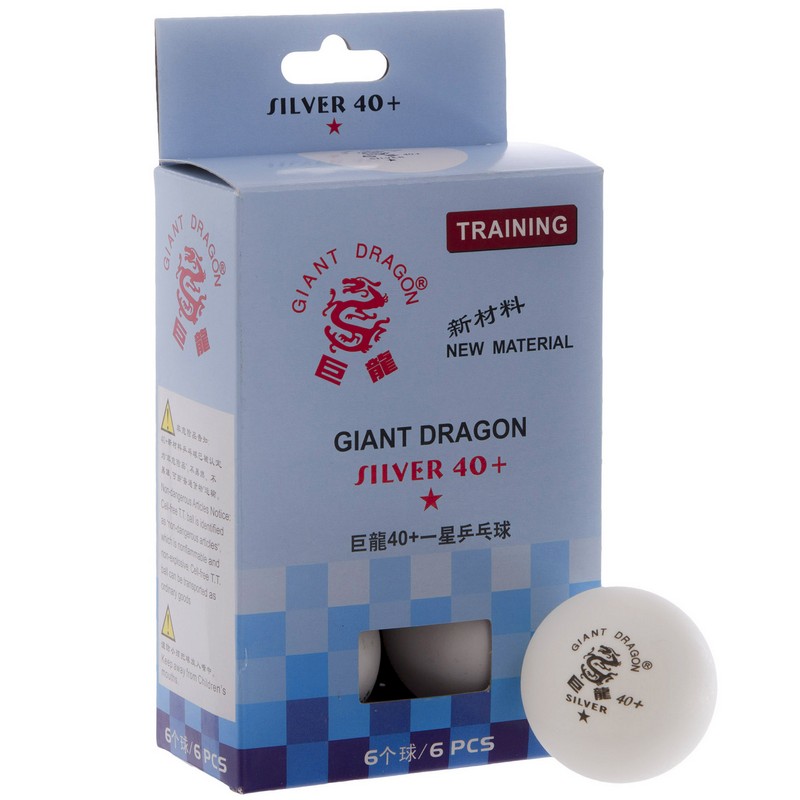 Набір м'ячів для настільного тенісу GIANT DRAGON SILVER 40+ MT-6562 6шт