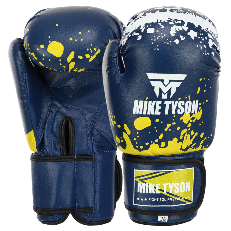 Рукавиці боксерські на липучці PVC MIKE TYSON MA-4263 10-14унцій Чорний