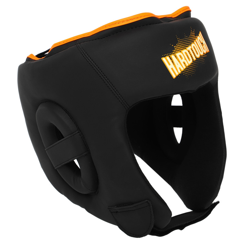 Шолом боксерський відкритий PU HARD TOUCH BO-4440 S-XL Чорний-помаранчевий