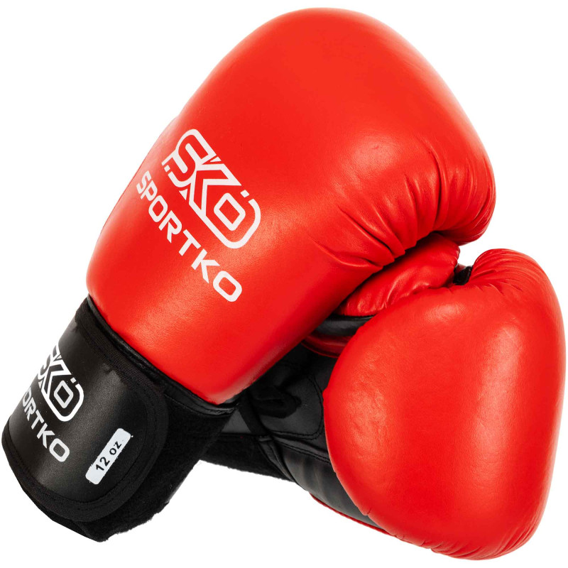 Рукавиці боксерські професійні на липучці шкіряні ФБУ SPORTKO ПК1 SP-4705 10-12унцій Синій