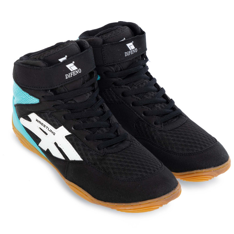 Борцівки взуття для боротьби Wrestling DIFENO W-4010-4 розмір 36-40 чорний-м'ятний
