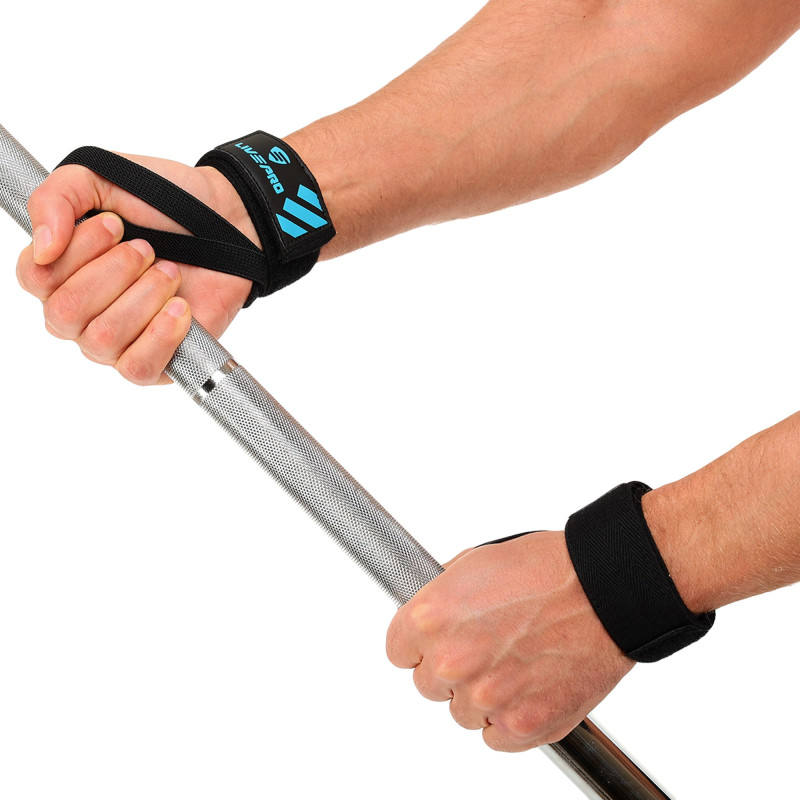 Бинти кистьові для жиму LIFTING WRIST WRAPS LiveUp LP8702 2штуки чорний-синій