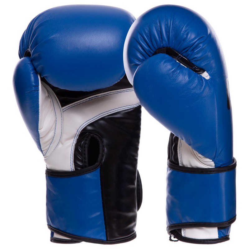 Рукавиці боксерські на липучці PU UFC PRO Fitness UHK-75036 14 унцій синій
