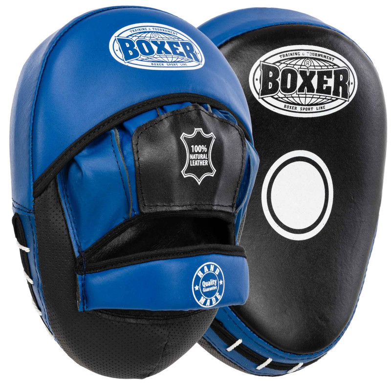 Лапа боксерська вигнута тренувальна шкіра BOXER 2012-01 элит 23х19х4,5см 2штуки