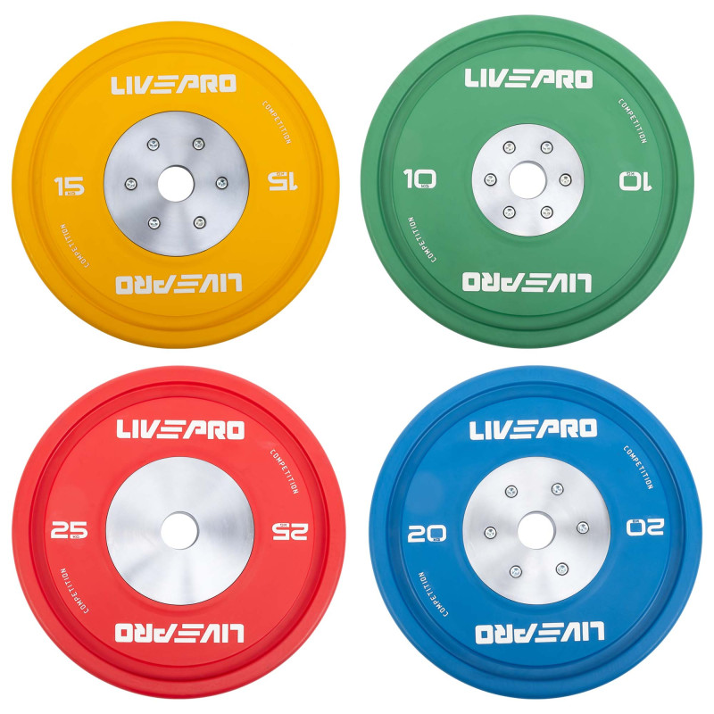 Бамперні диски гумові Bumper Plates LiveUp LP8335-20 ø50.5мм 20кг синій