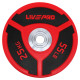 Бамперні диски поліуретанові Bumper Plates LiveUp LP8027-25 ø50.5мм 25кг червоний-чорний