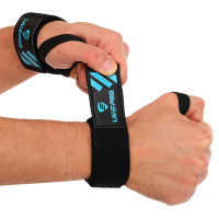 Бинти кистьові для жиму LIFTING WRIST WRAPS LiveUp LP8702 2штуки чорний-синій