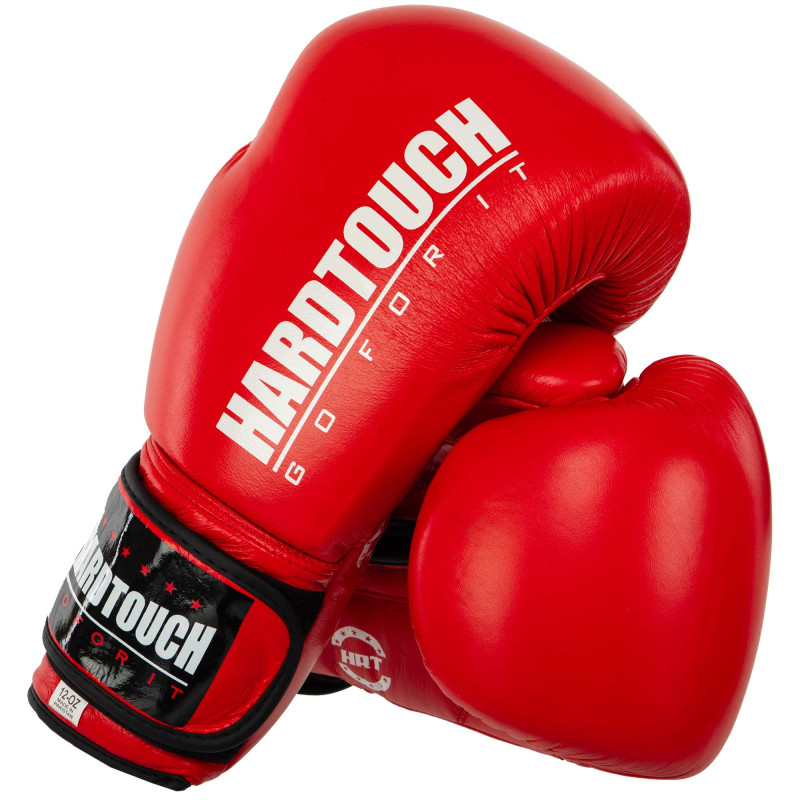 Рукавиці боксерські на липучці шкіряні HARD TOUCH BO-7714 10-14унцій Синій