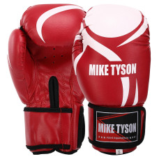 Рукавиці боксерські на липучці PVC MIKE TYSON VL-4544 10-14унцій Червоний