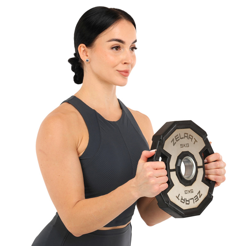 Млинці диски гумові 2 Handle металева втулка Zelart TA-4792-5 51мм 5кг чорний