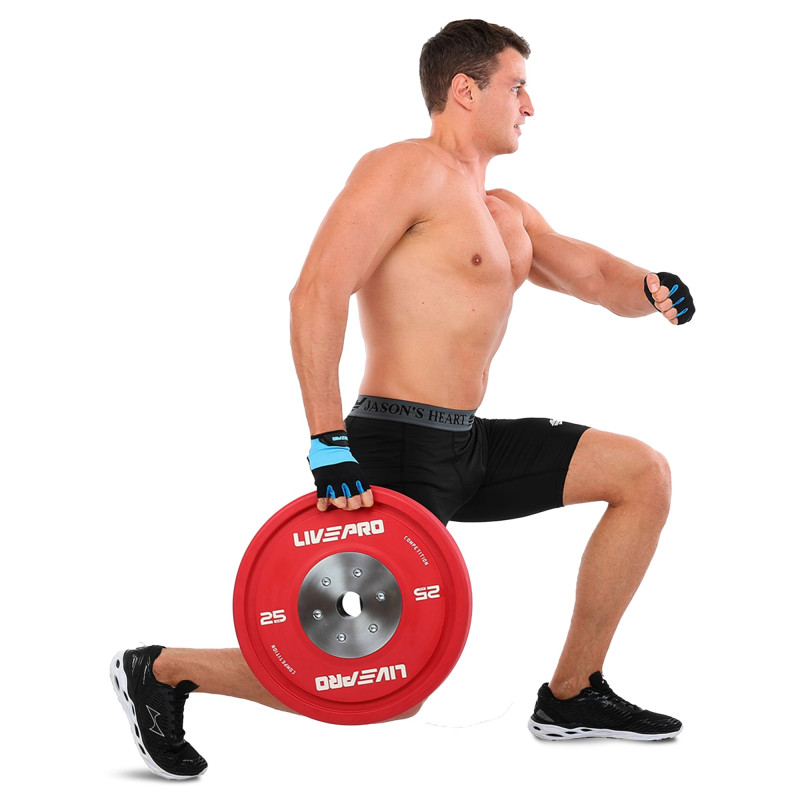 Бамперні диски гумові Bumper Plates LiveUp LP8335-25 ø50.5мм 25кг червоний