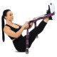 Стрічка стропа з петлями для розтяжки STRETCHING STRAP EZOUS I-02 10 петель сірий-фіолетовий