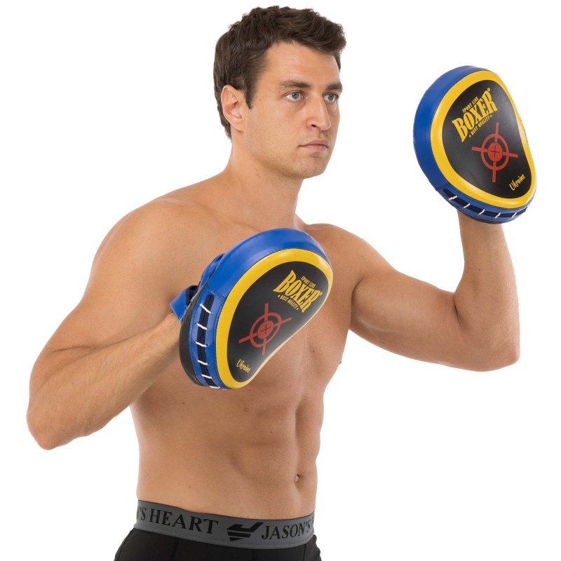 Лапа боксерська вигнута тренувальна Кожвініл BOXER Элит 2013-01 23х19х4,5см 2штуки