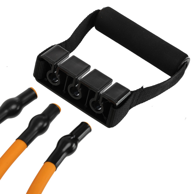 Еспандер трубчастий з ручками Sport Resistance Band 8021-4 навантаження-18кг довжина-75см жовтий