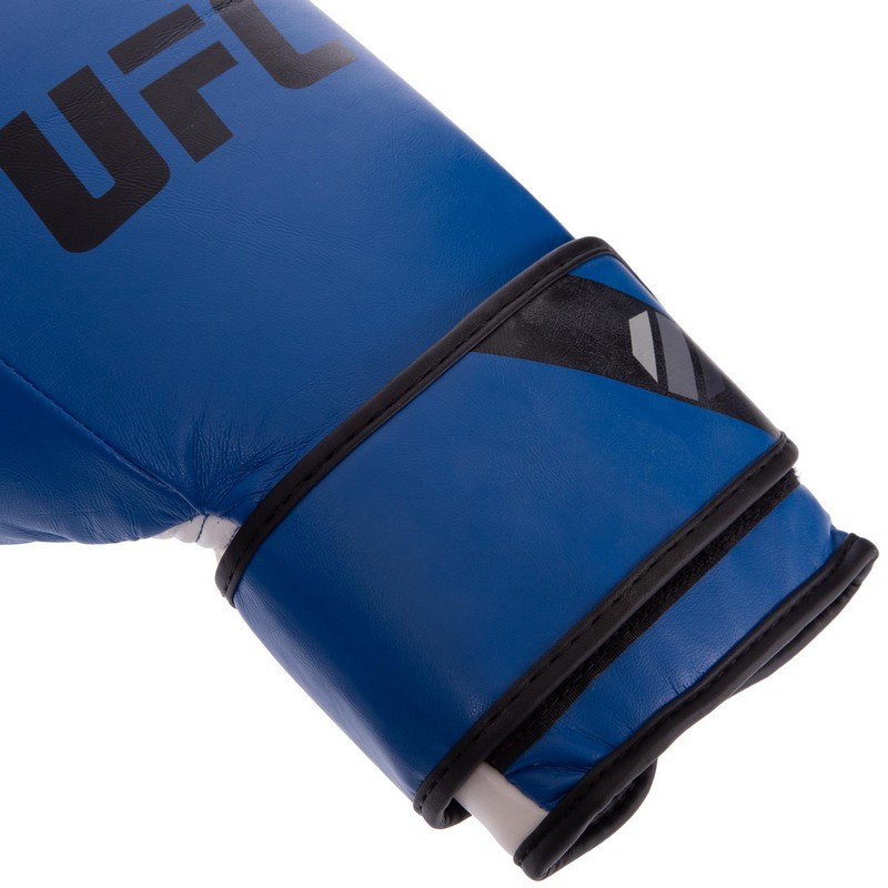 Рукавиці боксерські на липучці PU UFC PRO Fitness UHK-75036 14 унцій синій