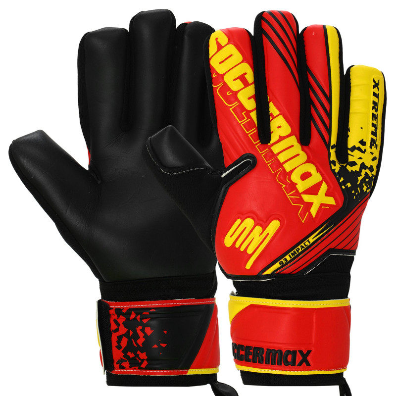 Рукавиці воротарські професійні із захистом пальців SOCCERMAX GK-4316 розмір 7-11 Чорний-зелений
