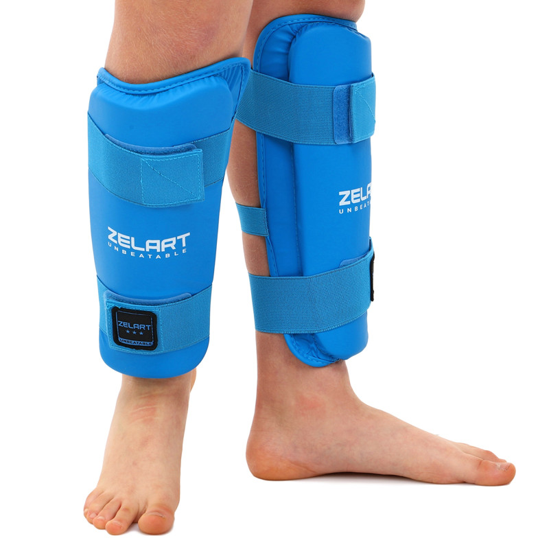 Захист гомілки та стопи для карате щитки та фути Zelart BO-7249 XS-XL Червоний