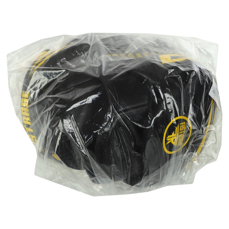 Лапа боксерська вигнута тренувальна шкіра FISTRAGE VL-9357 17х4х23см 2штуки чорний-жовтий