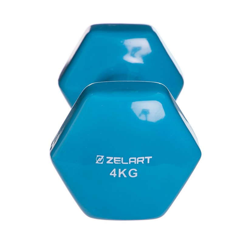Гантель для фітнесу вінілова Zelart TA-2777-4 1шт 4кг