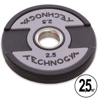 Млинці диски поліуретанові 2 Handle металева втулка TECHNOGYM TG-1837-2_5 51мм 2,5кг чорний
