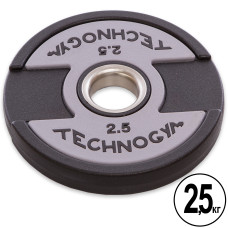 Млинці диски поліуретанові 2 Handle металева втулка TECHNOGYM TG-1837-2_5 51мм 2,5кг чорний