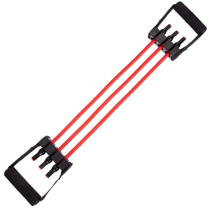 Еспандер трубчастий з ручками для фітнесу Sport Resistance Band 8021-30 75см навантаження 13,5кг 30LB червоний