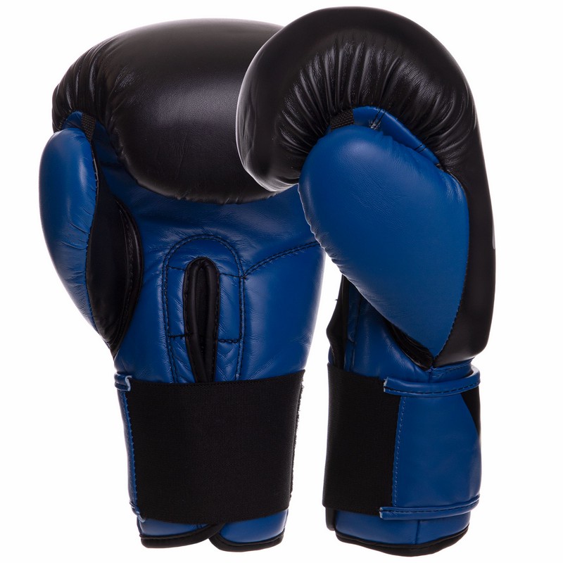 Рукавиці боксерські на липучці PU UFC PRO Compact UHK-75002 L синій-чорний