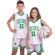 Форма баскетбольна дитяча NBA клуб Boston Celtics 11 BA-0967 S-2XL Білий-зелений