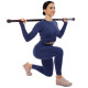 Бодібар Body Bar розбірний 3-х секційний Zelart FI-9994-8 вага 8кг черный-фиолетовый