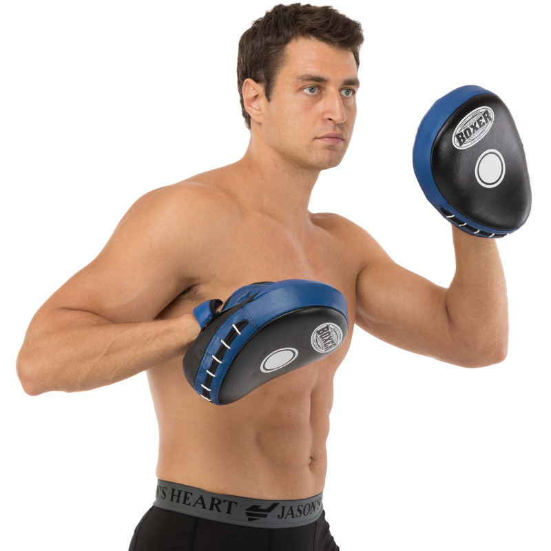 Лапа боксерська вигнута тренувальна шкіра BOXER 2012-01 элит 23х19х4,5см 2штуки