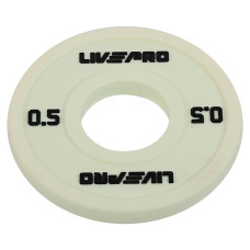 Блини диски поліуретанові з металевою втулкою LiveUp LP8028-0_5 ø50мм 0,5кг білий