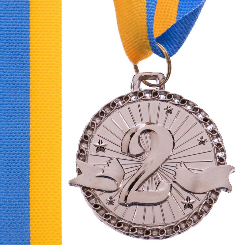 Медаль спортивна зі стрічкою Sport ZIP C-6404 ø4,5см золото, срібло, бронза