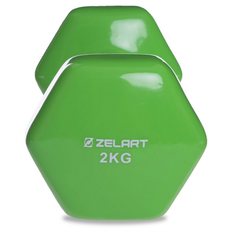 Гантель для фітнесу вінілова Zelart TA-2777-2 1шт 2кг