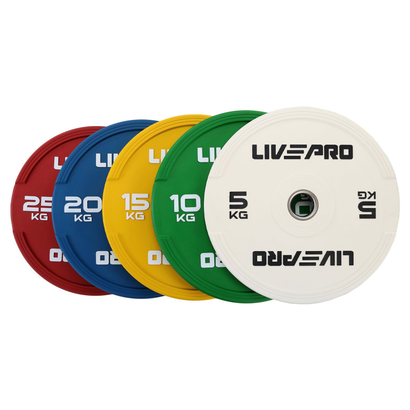 Бамперні диски гумові Bumper Plates LiveUp LP8332-15 ø50.5мм 15кг жовтий
