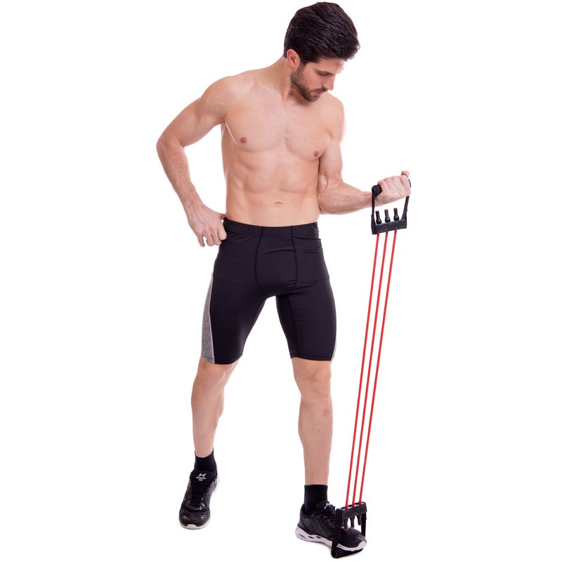 Еспандер трубчастий з ручками для фітнесу Sport Resistance Band 8021-30 75см навантаження 13,5кг 30LB червоний