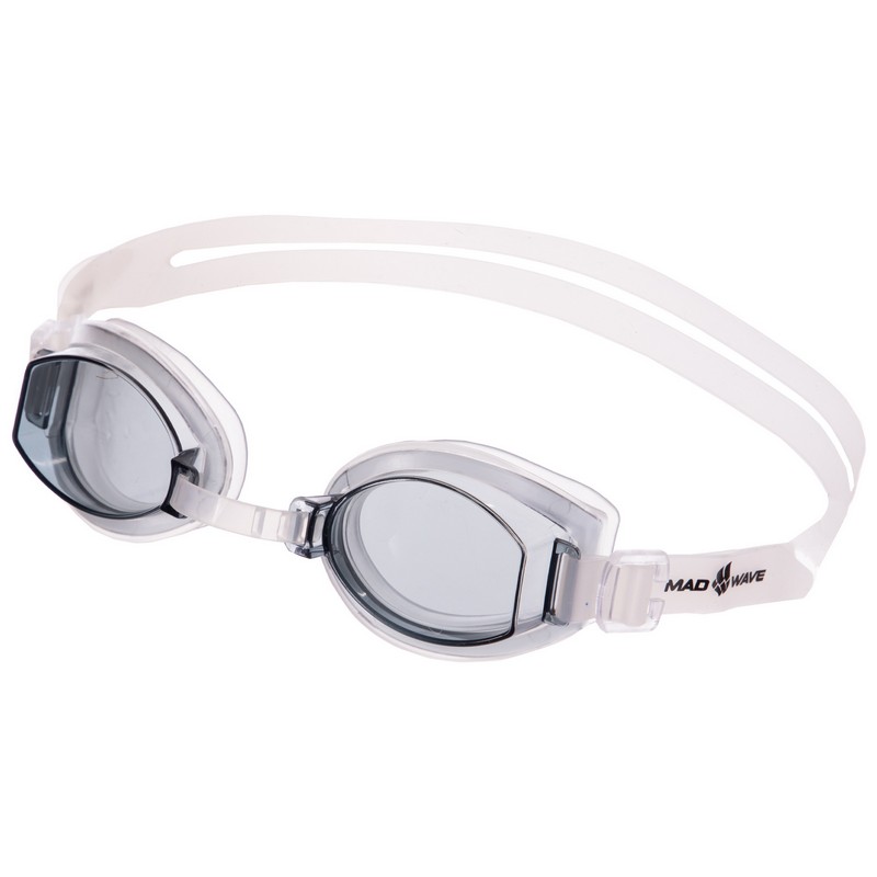 Окуляри для плавання дорослі MadWave SIMPLER M042409 блакитний-білий