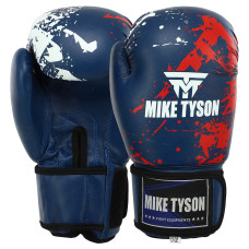 Рукавиці боксерські на липучці PVC MIKE TYSON VL-8448 10-14 унцій Синій