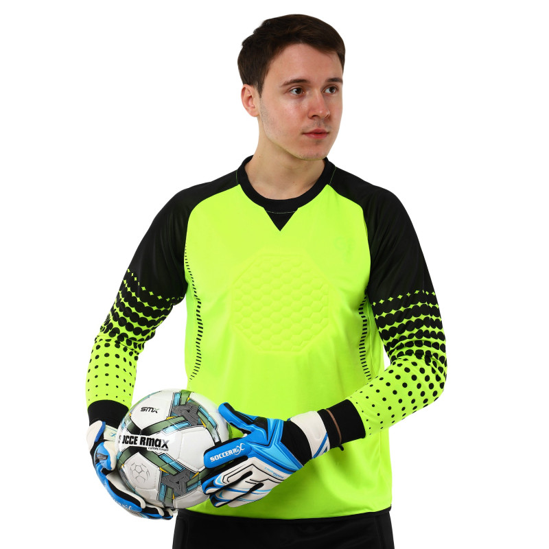 Рукавиці воротарські професійні із захистом пальців SOCCERMAX GK-4341 розмір 7-11 Білий-синій-блакитний