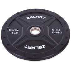 Бамперні диски гумові Bumper Plates Zelart TA-2258-5 50,4мм 5кг чорний
