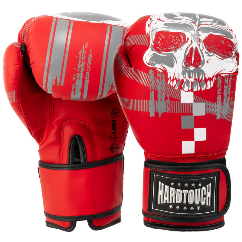 Рукавиці боксерські на липучці PU HARD TOUCH BO-5230 10-14унцій Червоний
